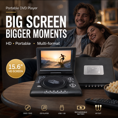 7.8" HD Portable DVD & EVD Player – Rechargeable, No Wi-Fi Needed