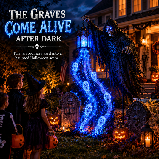 Halloween Soul Harvester Solar Garden Light with Ghost Effect