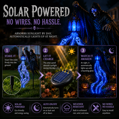 Halloween Soul Harvester Solar Garden Light with Ghost Effect