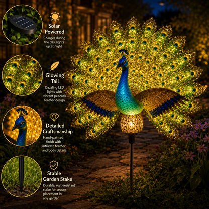 🦚Limited Time 50%OFF⚡️Solar Peacock Garden Sculpture