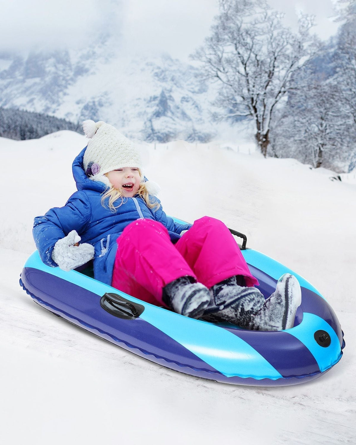 Inflatable Snow Sled with Handles