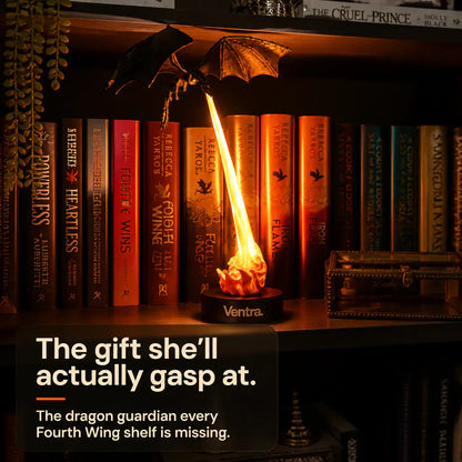 The Shelf Dragon – LED Book Guardian | Cast Resin Dragon Shelf Decor