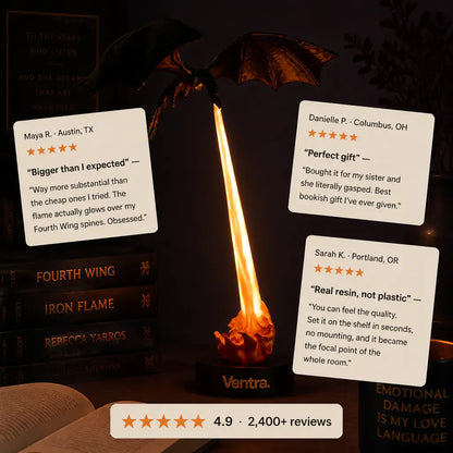 The Shelf Dragon – LED Book Guardian | Cast Resin Dragon Shelf Decor