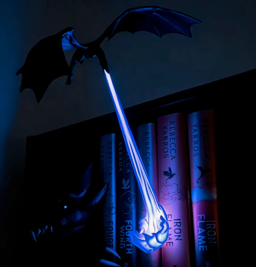 The Shelf Dragon – LED Book Guardian | Cast Resin Dragon Shelf Decor