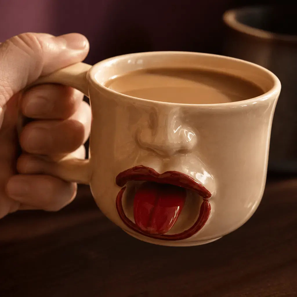 The Cheeky Tongue Mug – Sculpted Ceramic Novelty Cup