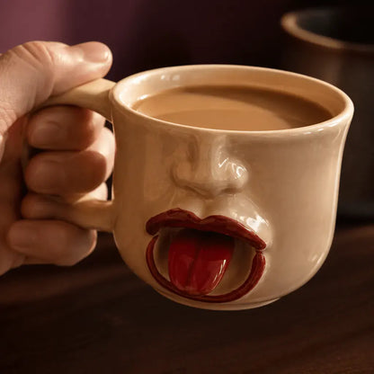 The Cheeky Tongue Mug – Sculpted Ceramic Novelty Cup