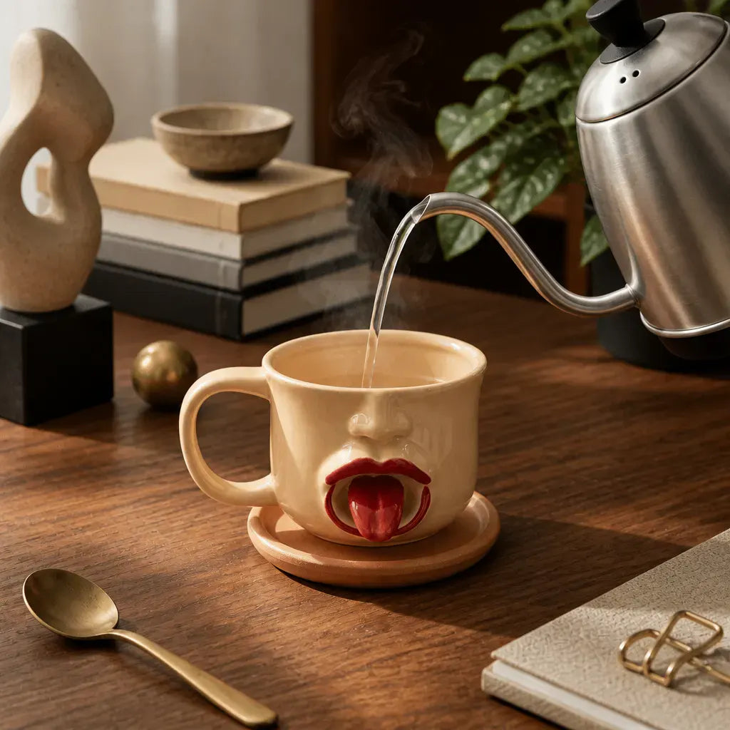 The Cheeky Tongue Mug – Sculpted Ceramic Novelty Cup