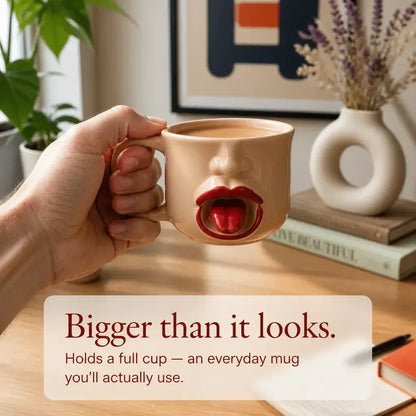 The Cheeky Tongue Mug – Sculpted Ceramic Novelty Cup