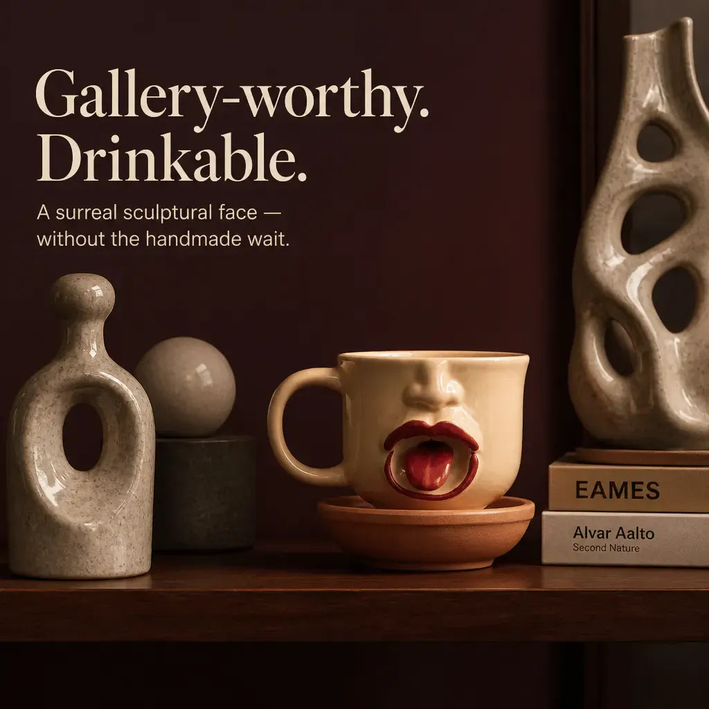 The Cheeky Tongue Mug – Sculpted Ceramic Novelty Cup