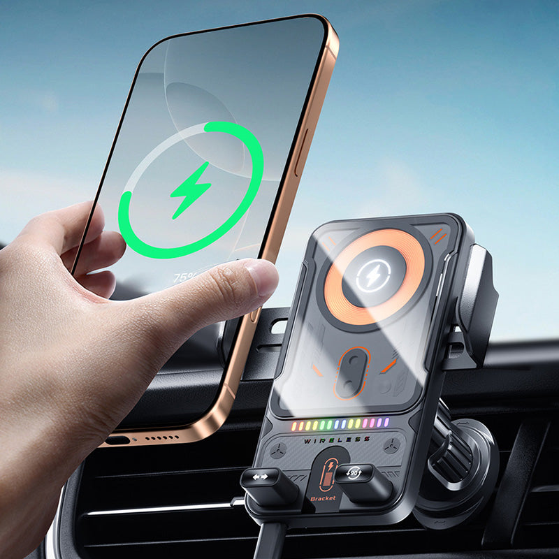 🔥HOT SALE 49% OFF🎁⚡Over 50K sold! 📱Smart 2-in-1 Car Rotating Mobile Phone Holder & Wireless Charger⚡