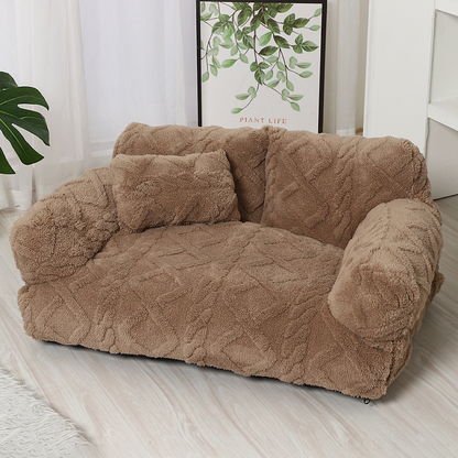 🐶 50% OFF NOW! 🛋️ Plush Calming Pet Sofa Bed with Removable Cover – Anxiety Relief, Machine Washable & Super Soft 🐱