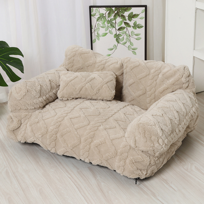 🐶 50% OFF NOW! 🛋️ Plush Calming Pet Sofa Bed with Removable Cover – Anxiety Relief, Machine Washable & Super Soft 🐱