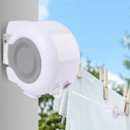 Invisible retractable clothesline with double line